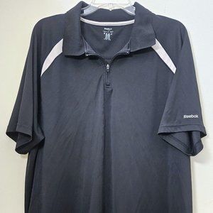 Men’s Reebok Golf Polo Shirt 1/4 Zip Caviar Black Size 3XL